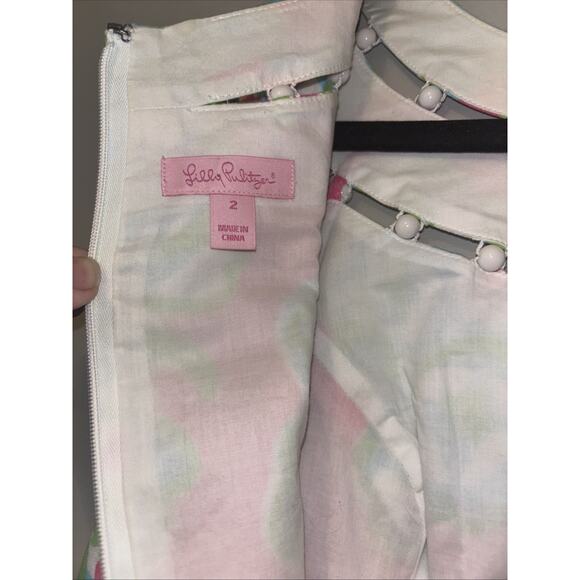 Lilly Pulitzer Lindy PB Pink A Delicacy Beaded Neck Shift Dress Sz 2 - Picture 5 of 8